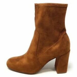 Naturalizer Rebecca Rust Vegan Suede Sock Booties Sz 11
